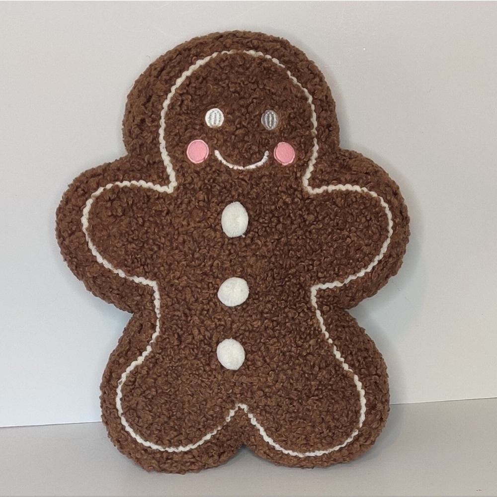 Viral Tik Tok Gingerbread Pillow Plush Pink Cheeks Christmas‎ Decor Large NEW! - Picture 12 of 12